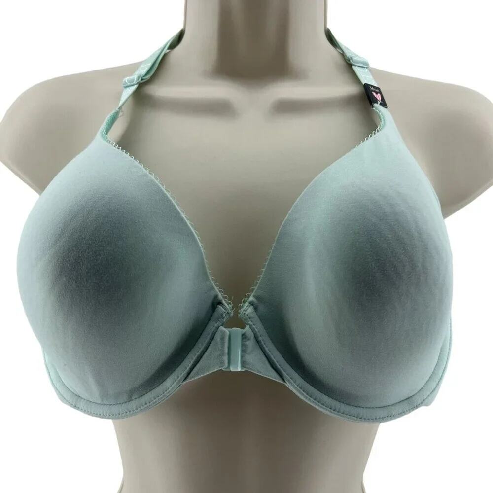 Victoria's Secret Lightly Lined Demi Bra Mint Front Closure Size 36DD